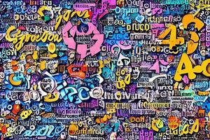 Graffiti Background, Graffiti art, Abstract Graffiti background photo