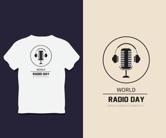 diseño de camiseta de tipografía del día mundial de la radio vector