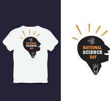 diseño de camiseta de tipografía del día de la ciencia con vector