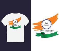 diseño de camiseta de tipografía del día de la república india con vector