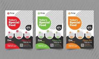 Delicious fast food, cooking, cafe and modern restaurant flyer template design vector