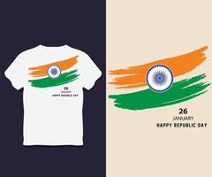 diseño de camiseta de tipografía del día de la república india con vector