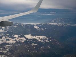 aerial view of Mount Blanc in Aosta Valley in Italy photo