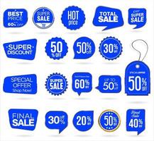 Modern gold and blue sale banners and labels collection