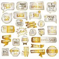 Super sale golden retro badges and labels collection vector