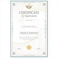 Elegant certificate or diploma retro vintage design vector