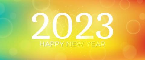 Happy new year 2023 incription on blurred background vector