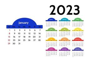 Calendar for 2023 isolated on a white background vector