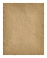 Old paper with burnt edges isolated on white background with place for your text. Vector illustration