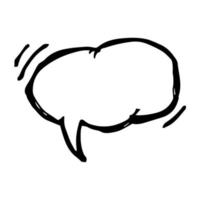 Sketch Speech Bubble. Hand drawn blank Speech Bubble. Dialog empty cloud on white background. Vector illustration.