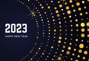 2023 feliz año nuevo de patrón de brillo dorado vector