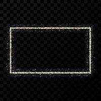 Silver glitter frame. Rectangle vertical frame with shiny sparkles on dark transparent background. Vector illustration