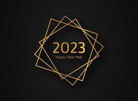 2023 Happy New Year gold geometric polygonal background vector