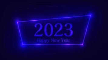 2023 Happy New Year neon background vector