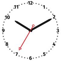 Vector illustration of mechanical clock. Clock face on white background.