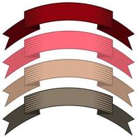Set of four multicolor ribbons and banners for web design. Great design element isolated on white background. Vector illustration.