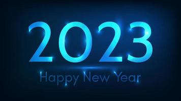 2023 Happy New Year neon background vector