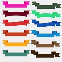 Set of Colorful Empty Ribbons And Banners. Ready for Your Text or Design. Isolated vector illustration.