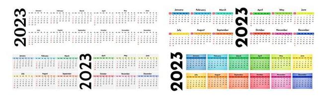 calendario para 2023 aislado en un fondo blanco vector