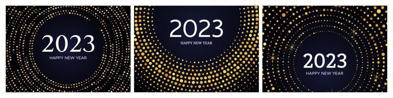 2023 Happy New Year of gold glitter pattern vector