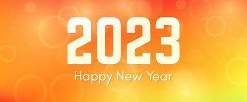 Happy new year 2023 incription on blurred background vector