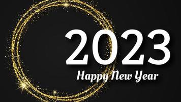 2023 Happy New Year gold background vector