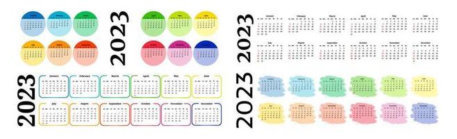 calendario para 2023 aislado en un fondo blanco vector