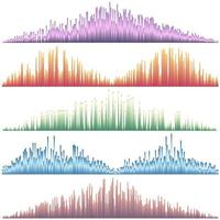 Sound waves vector set. Audio equalizer. Sound and audio waves isolated on white background.