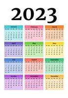 calendario para 2023 aislado en un fondo blanco vector