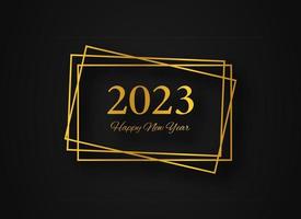 2023 Happy New Year gold geometric polygonal background vector