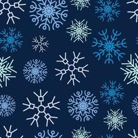 Snowflakes seamless background. Christmas and New Year decoration elements. Vector illustration.