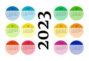 calendario para 2023 aislado en un fondo blanco vector