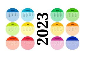 calendario para 2023 aislado en un fondo blanco vector