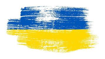 Ukrainian national flag in grunge style vector