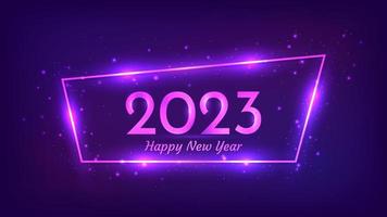 2023 Happy New Year neon background vector