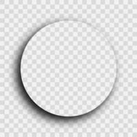 Dark transparent realistic shadow. Circle shadow isolated on transparent background. Vector illustration.