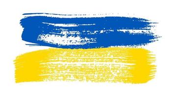 Ukrainian national flag in grunge style. Painted with a brush stroke flag of Ukraine. Vector illustration