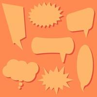 Set of speech bubbles on a orange background. Speech bubbles without phrases. Vector illustration.