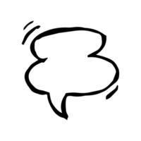 Sketch Speech Bubble. Hand drawn blank Speech Bubble. Dialog empty cloud on white background. Vector illustration.