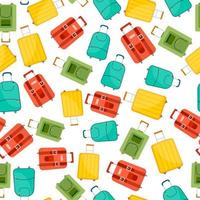 Seamless pattern with travel bag with luggage. Background with suitcase for journey trip. Vector illustration