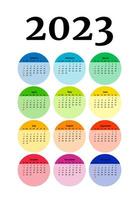 calendario para 2023 aislado en un fondo blanco vector