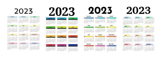 calendario para 2023 aislado en un fondo blanco vector