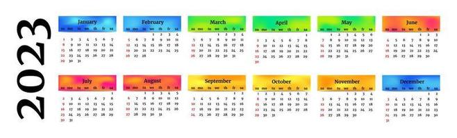 Calendar for 2023 isolated on a white background vector