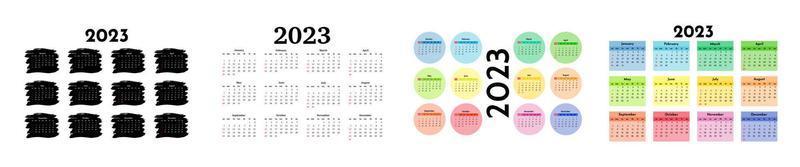 calendario para 2023 aislado en un fondo blanco vector