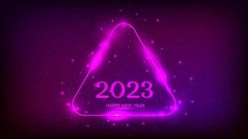 2023 Happy New Year neon background vector