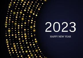 2023 feliz año nuevo de patrón de brillo dorado vector