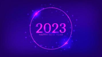 Fondo de neón de feliz año nuevo 2023 vector