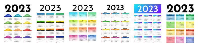 calendario para 2023 aislado en un fondo blanco vector