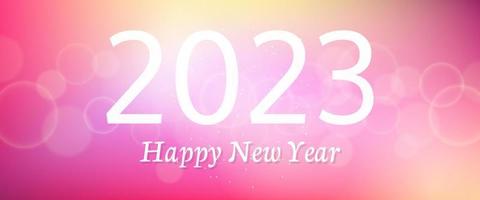 Happy new year 2023 incription on blurred background vector