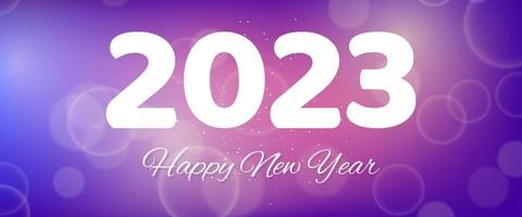 Happy new year 2023 incription on blurred background vector